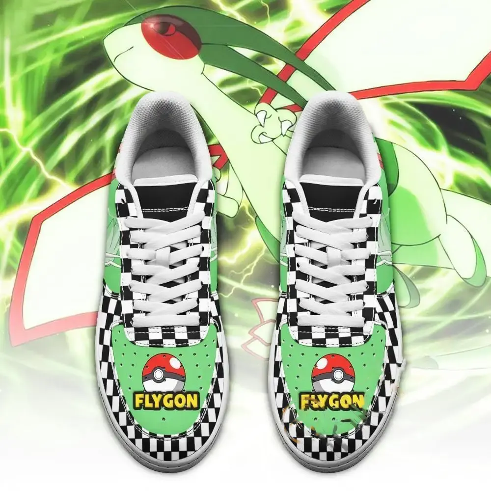 Poke Flygon Checkerboard Custom Nike Air Force Shoes