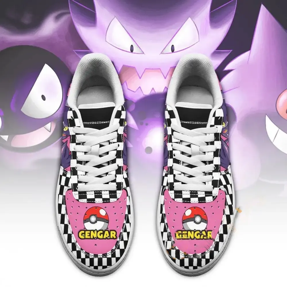 Poke Gengar Checkerboard Custom Pokemon Amazon Nike Air Force Shoes