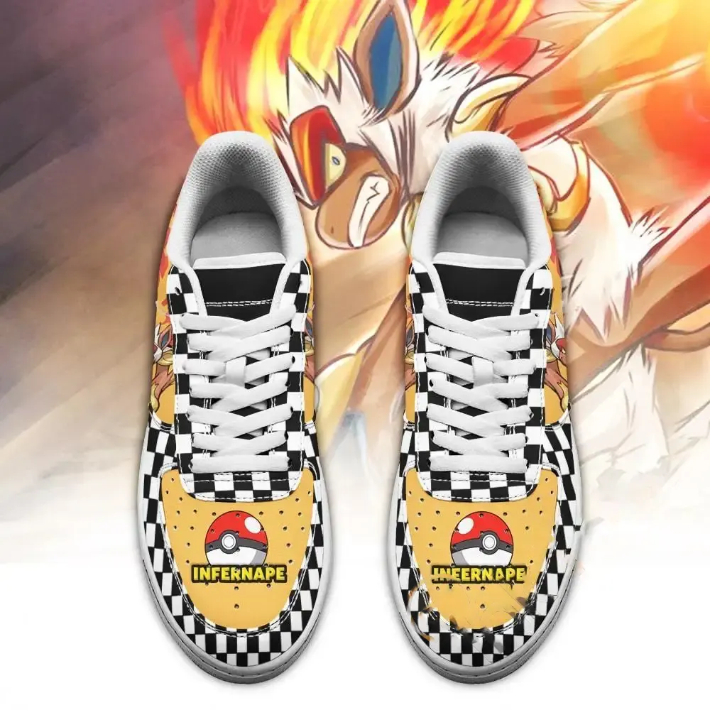 Poke Infernape Checkerboard Custom Pokemon Amazon Nike Air Force Shoes