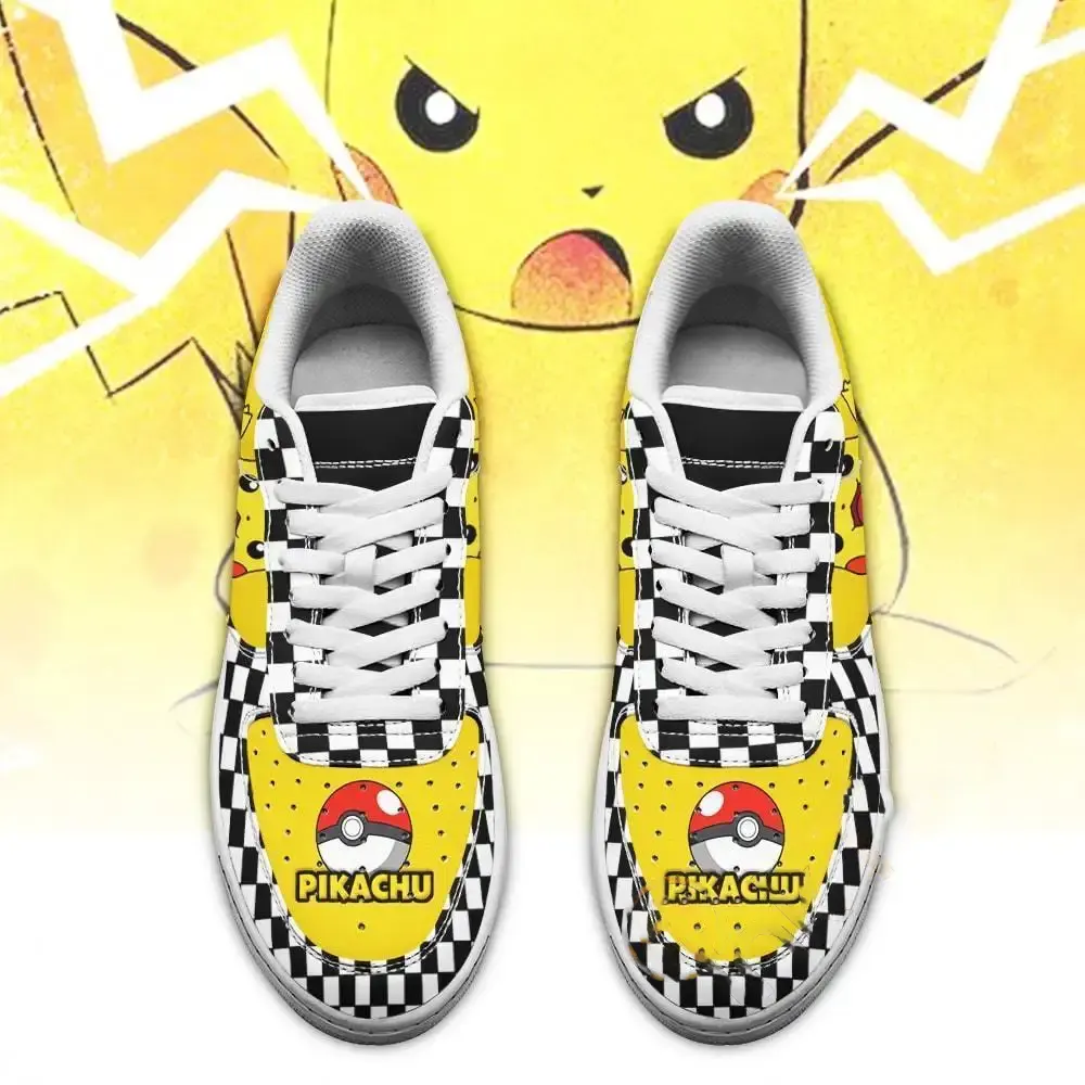 Pokémon with the Poke Pikachu Checkerboard Custom Nike Air Force Shoes