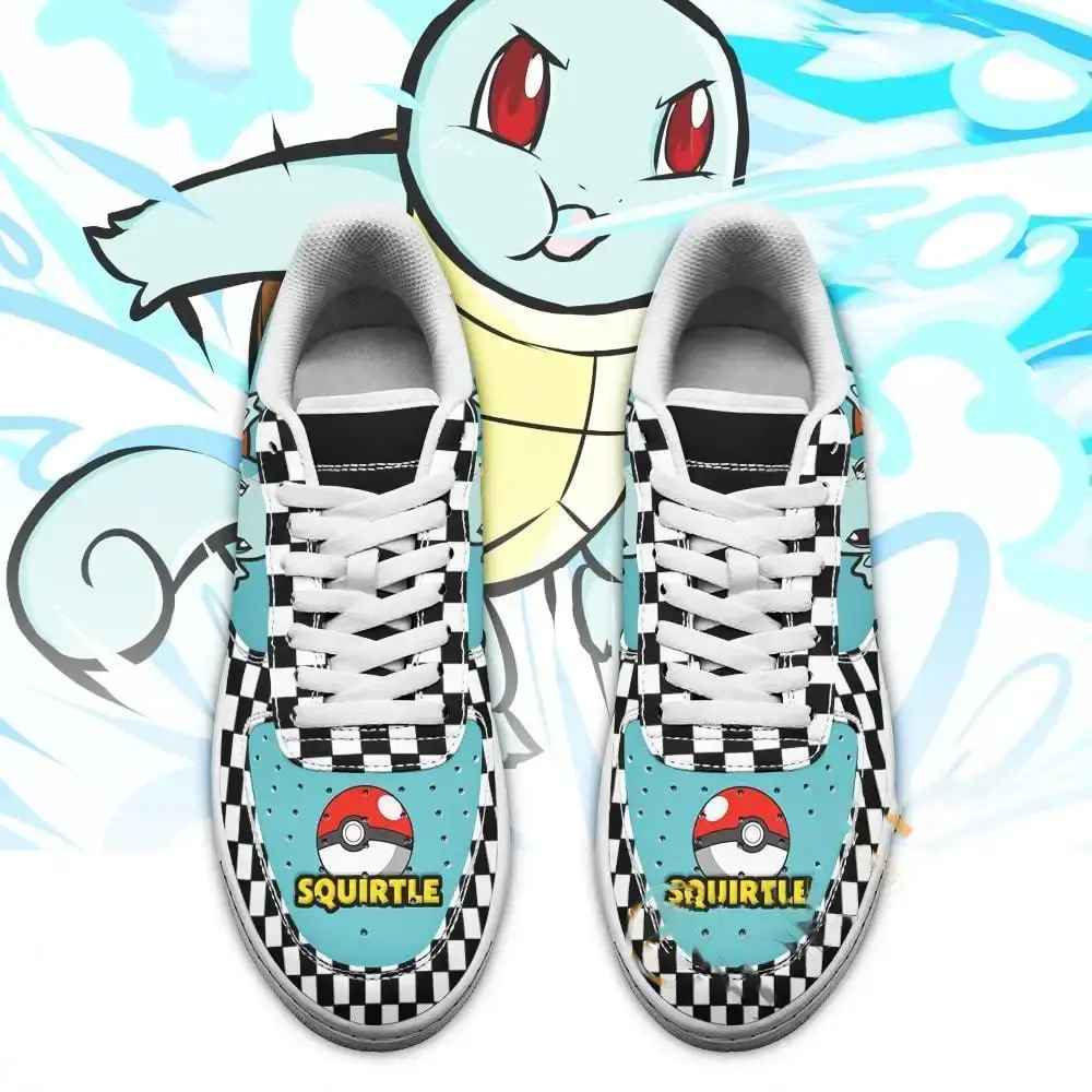 Poke Squirtle Checkerboard Custom Pokemon Amazon Nike Air Force Shoes