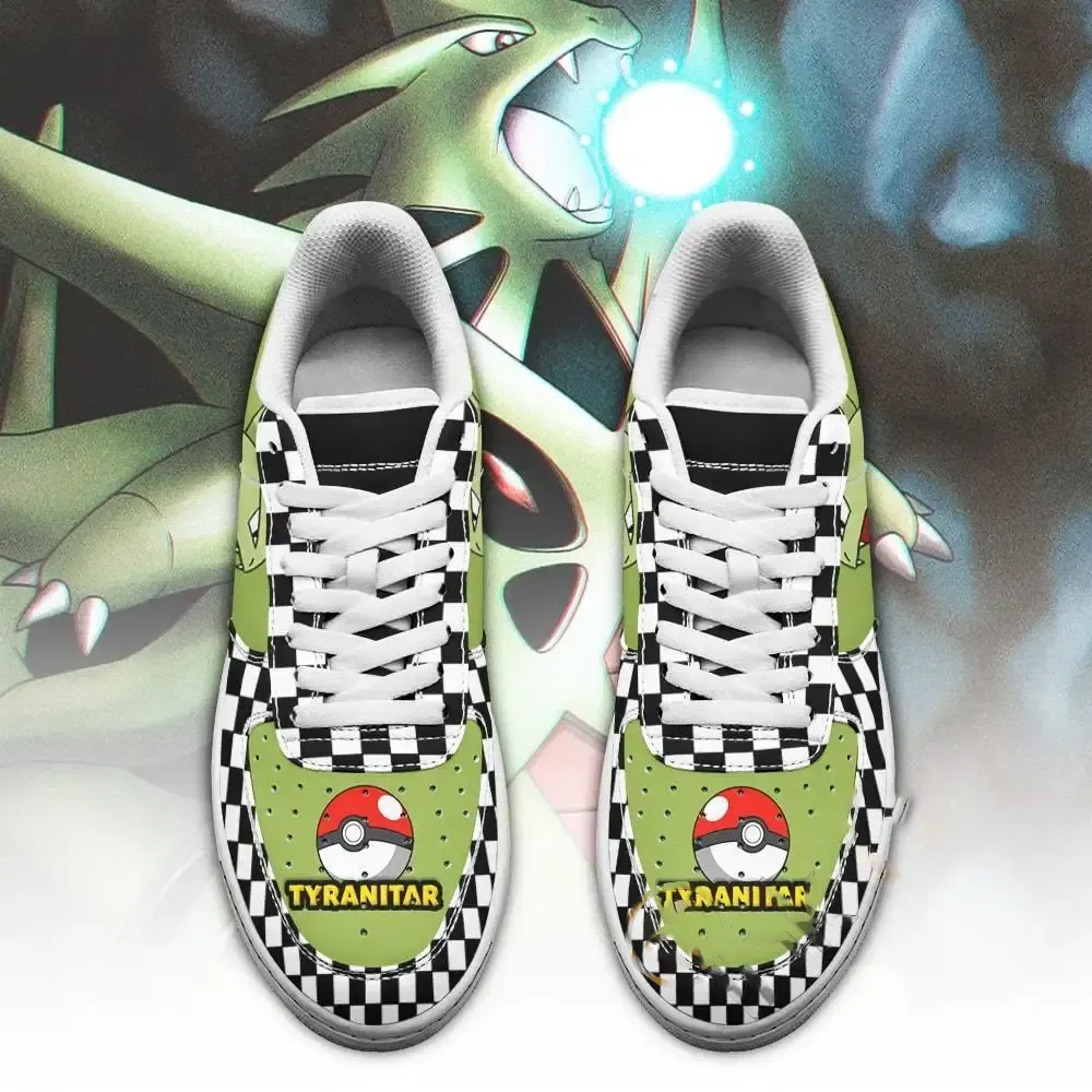 Poke Tyranitar Checkerboard Custom Pokemon Amazon Nike Air Force Shoes