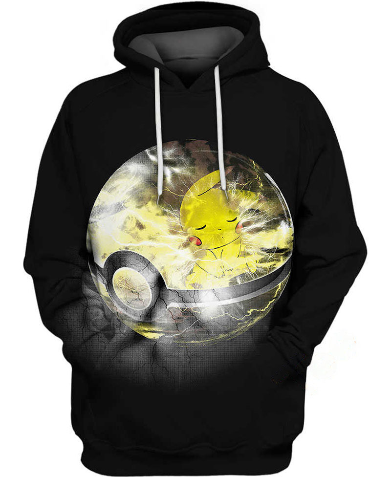 Pokeball And Pikachu Hoodie 3D