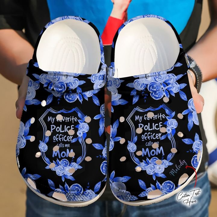 Police Officer Personalized Proud Mom Of A Crocs Clog Shoes