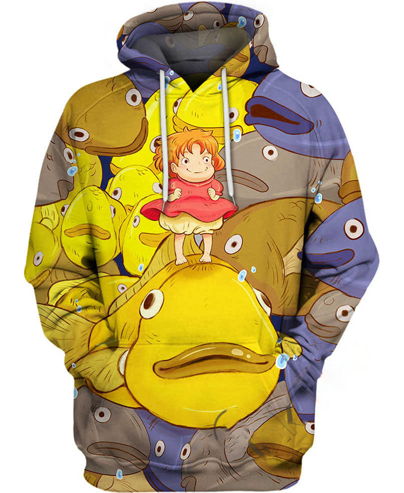 Ponyo On The Cliff By The Sea Hoodie 3D