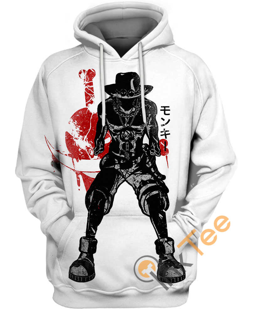 Portgas D Ace Black Hoodie 3D 11 Portgas D Ace Black Hoodie 3D