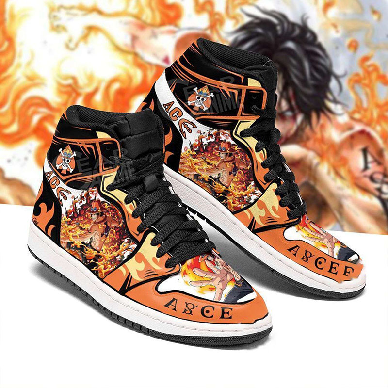 Portgas D Ace One Piece Anime Japanese Coplay Air Jordan Shoes