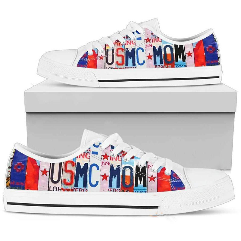 Proud Usmc Mom Low Top Shoes