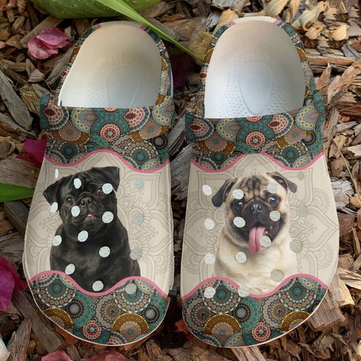 Pug Boho Crocs Clog Shoes