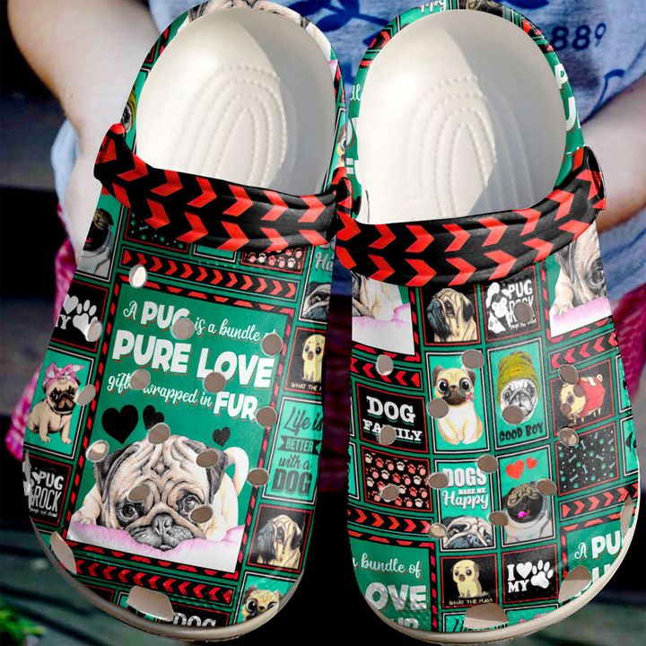 Pug Is A Bundle Of Pure Gift Crocs Clog Shoes