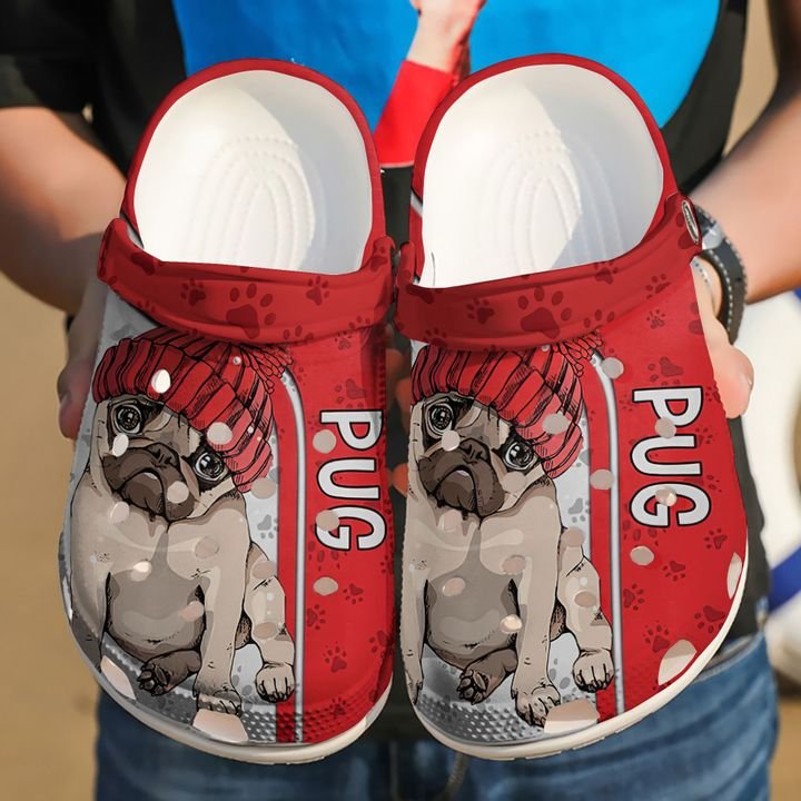 Pug Love Red Crocs Clog Shoes