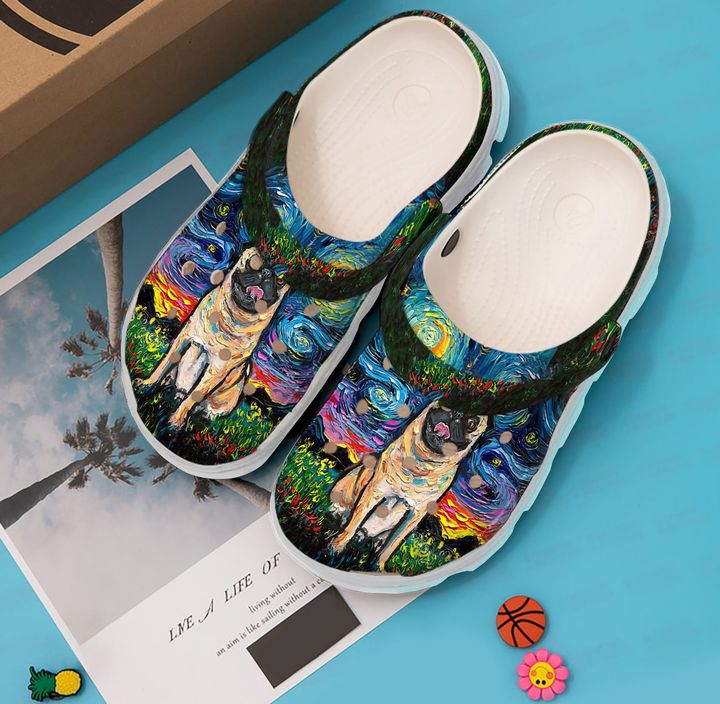 Pug Lovely Starry Night Crocs Clog Shoes 5 Pug Lovely Starry Night Crocs Clog Shoes