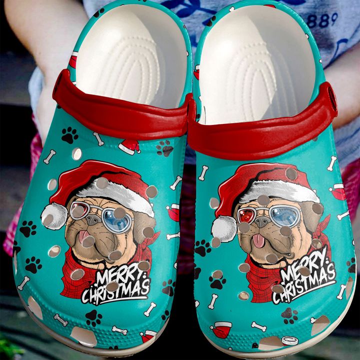 Pug Merry Christmas Crocs Clog Shoes 15 Pug Merry Christmas Crocs Clog Shoes