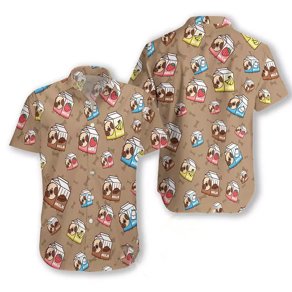 Pug Milk Seamless Hawaiian shirts