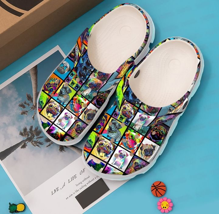 Pug Pattern Crocs Clog Shoes