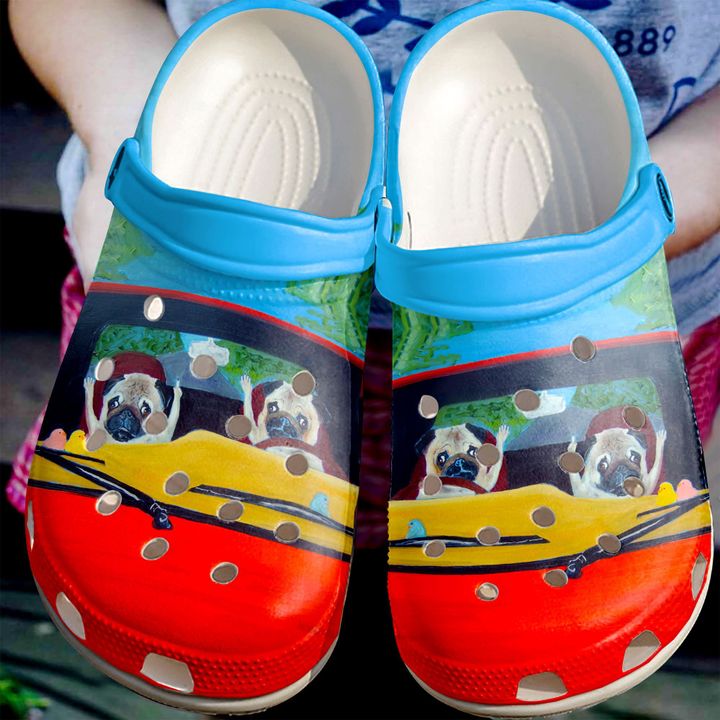 Pug Road Rage Crocs Clog Shoes 7 Pug Road Rage Crocs Clog Shoes