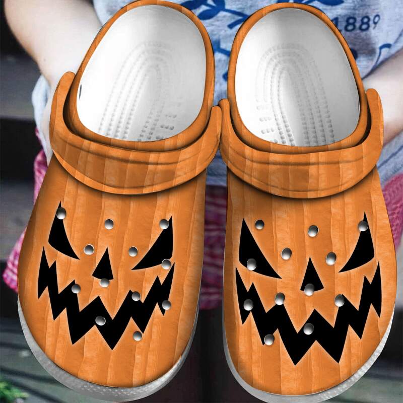 Pumpkin Face Harvest Personalised Crocs Clog Shoes