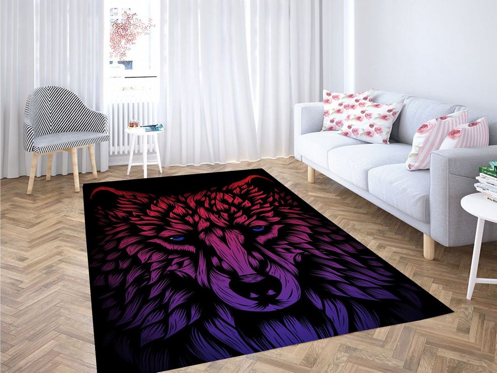 Purple Wolf Living Room Modern Carpet Rug 9 Purple Wolf Living Room Modern Carpet Rug