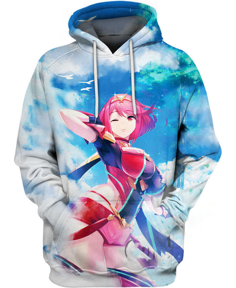 Pyra Xenoblade Anime Girl Hoodie 3D 13 Pyra Xenoblade Anime Girl Hoodie 3D