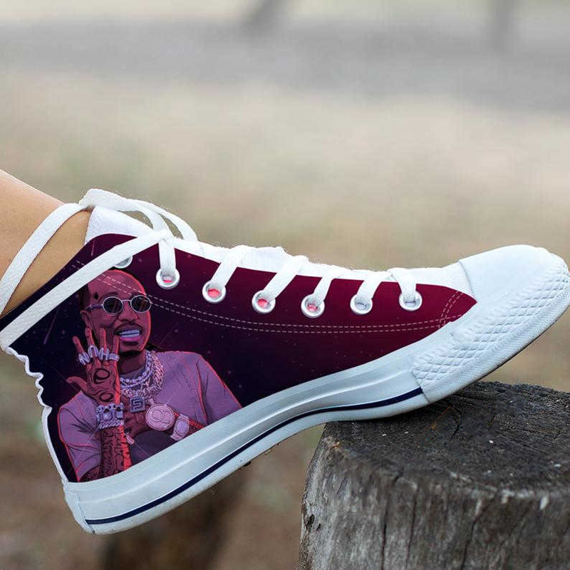 Quavo Custom Painted Music High Top Shoes