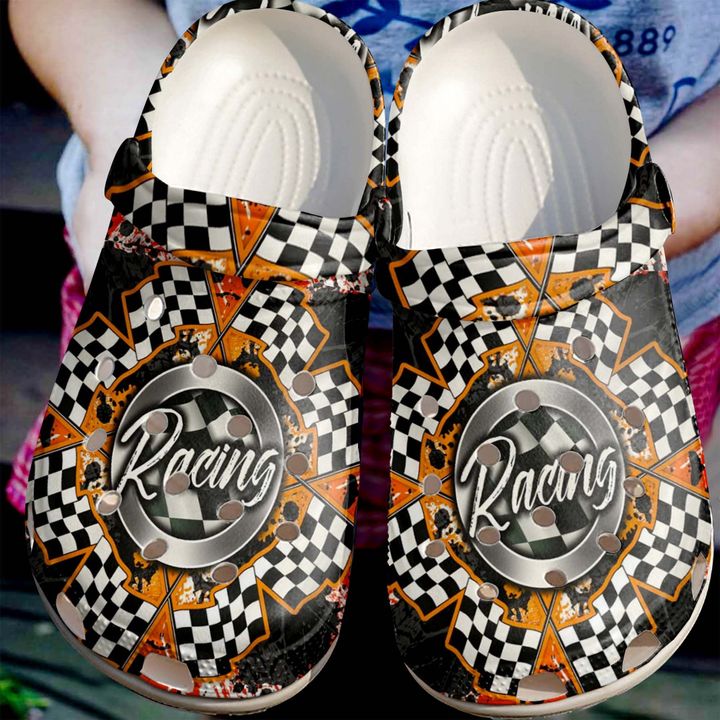 Racing Flag Crocs Clog Shoes 12 Racing Flag Crocs Clog Shoes