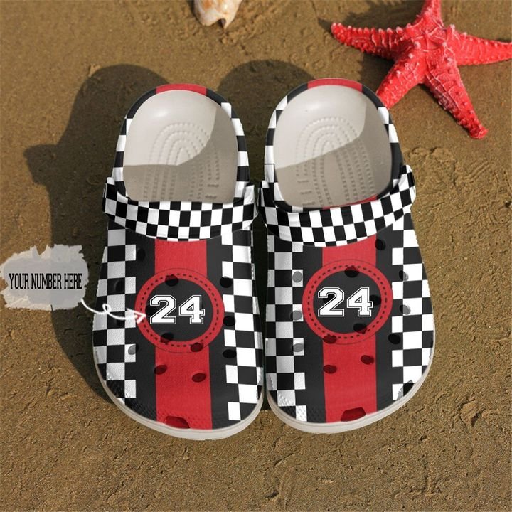 Racing Personalized Checkered Flag Crocs Clog Shoes 7 Racing Personalized Checkered Flag Crocs Clog Shoes