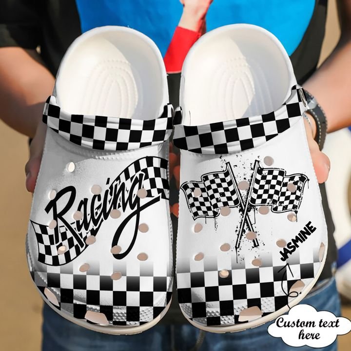 Racing Personalized Flag Crocs Clog Shoes