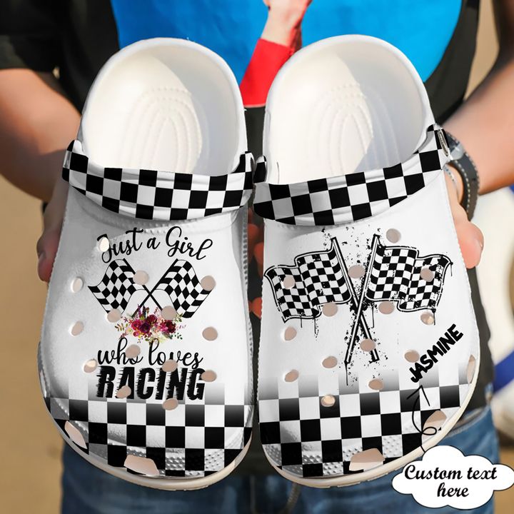 Racing Personalized Just A Girl Who Loves Crocs Clog Shoes