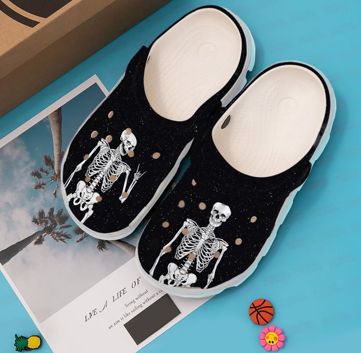 Rad Tech Happy Skeleton Crocs Clog Shoes 12 Rad Tech Happy Skeleton Crocs Clog Shoes
