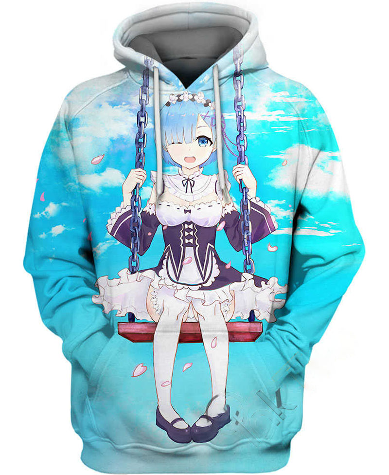 Re Zero Rem Swing Hoodie 3D