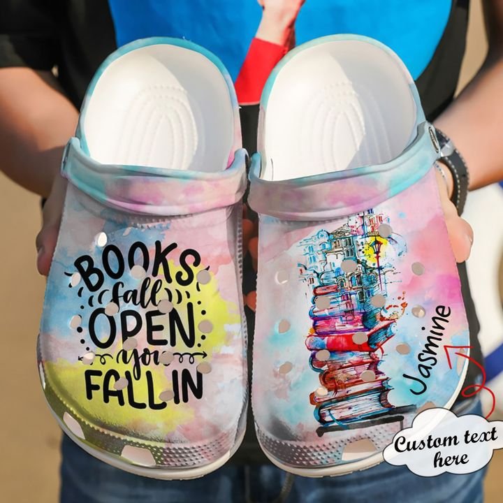 Reading Personalized Books Fall Open Crocs Clog Shoes
