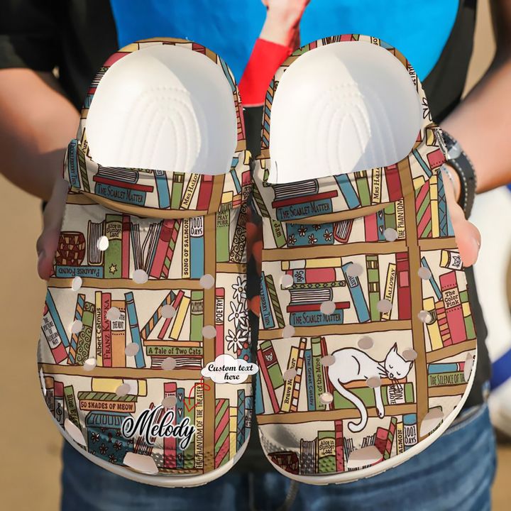 Reading Personalized Cat And Books Crocs Clog Shoes 12 Reading Personalized Cat And Books Crocs Clog Shoes