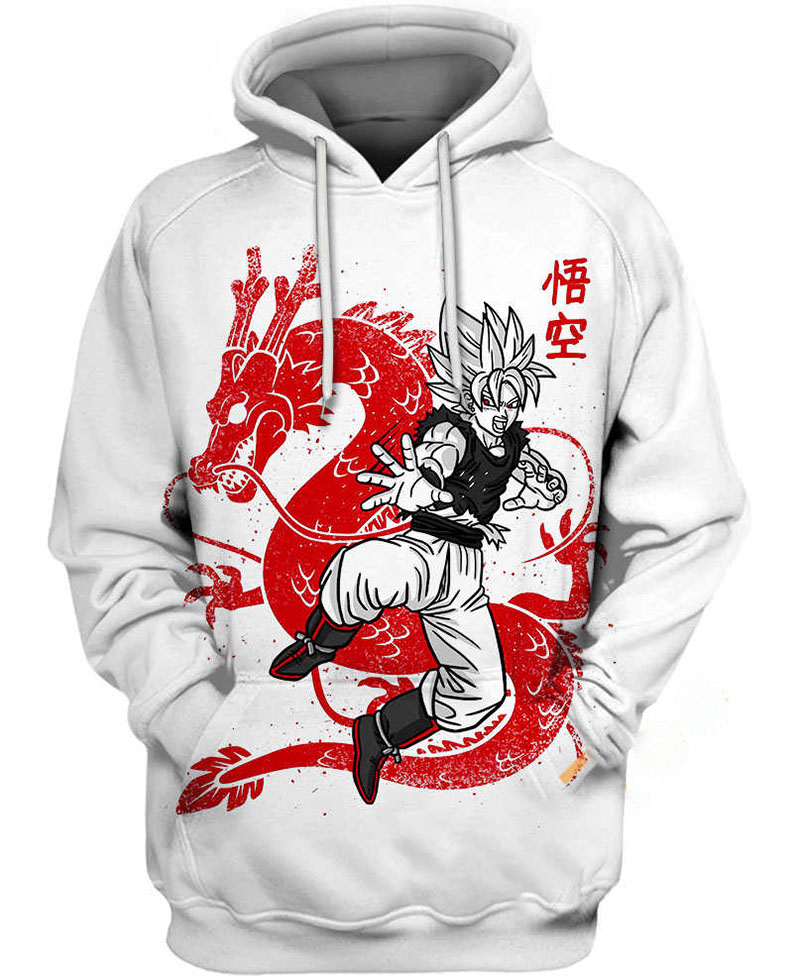 Red And White Dragon Ball Hoodie 3D 11 Red And White Dragon Ball Hoodie 3D