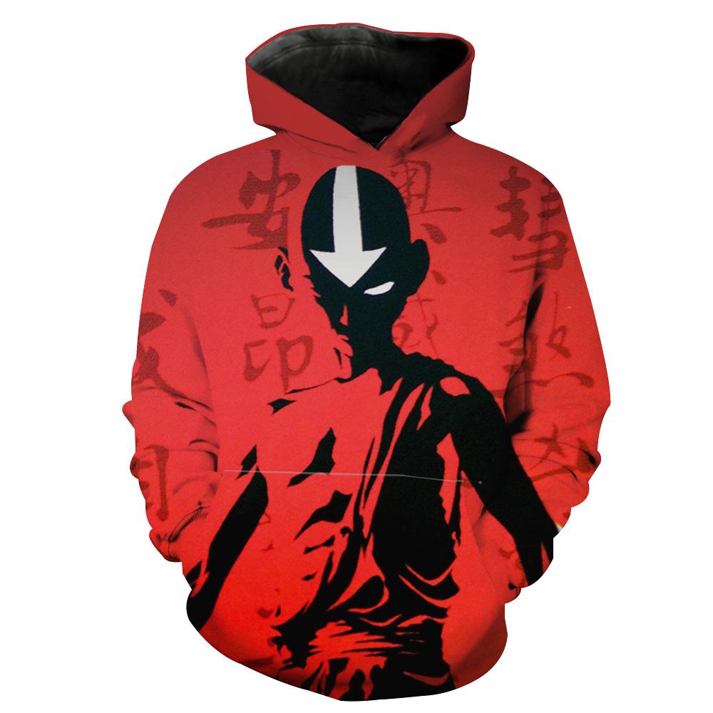 Red Avatar The Last Airbender Red Aang Hoodie 3D 2 Red Avatar The Last Airbender Red Aang Hoodie 3D