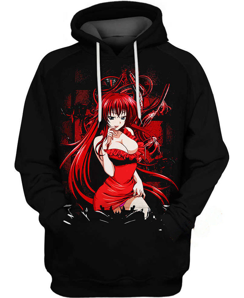 Red Hair Rias Gremory Hoodie 3D 1 Red Hair Rias Gremory Hoodie 3D