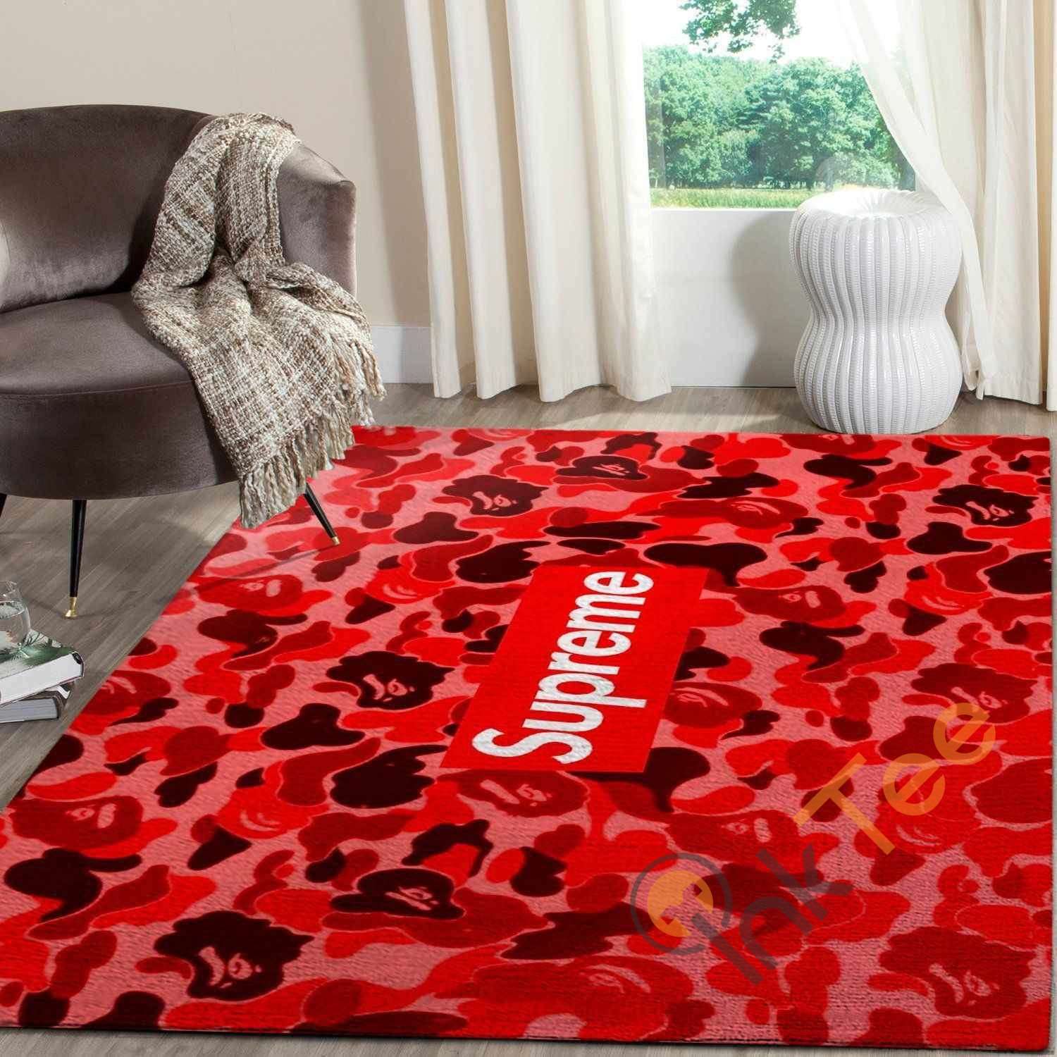 Red Supreme Bape Fbfd Rug 3 Red Supreme Bape Fbfd Rug