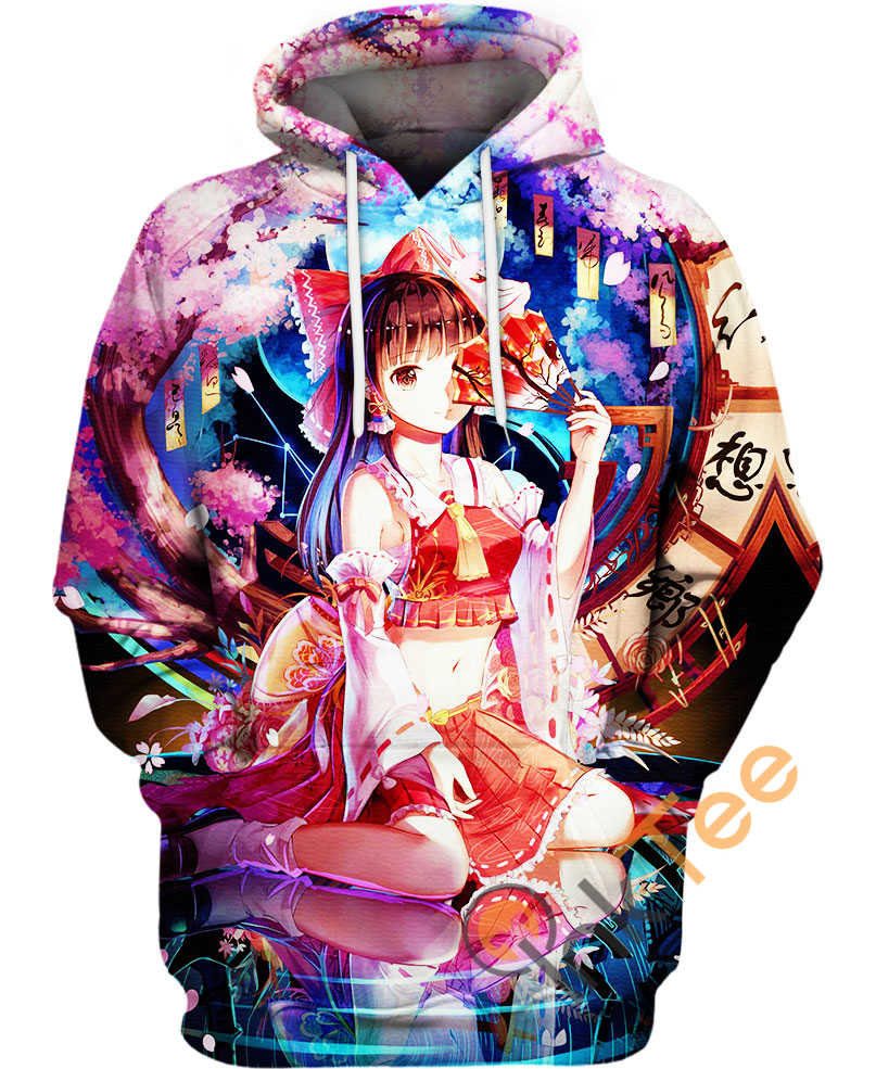 Reimu Hakurei Anime Girl Hoodie 3D