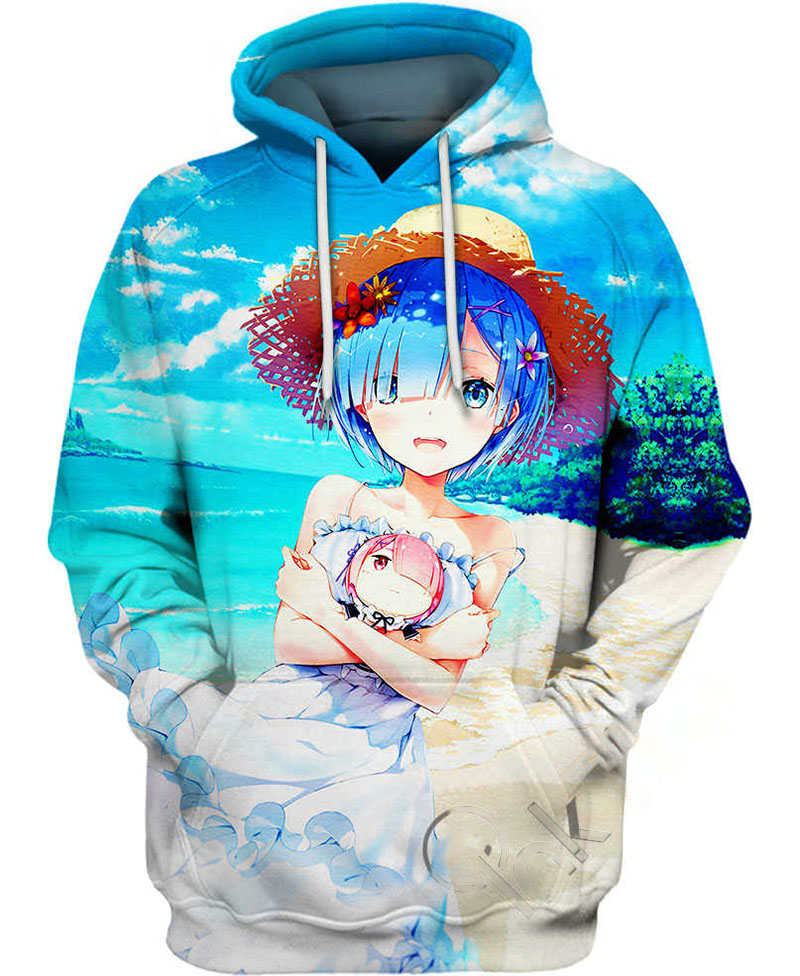 Rem On Beach Hoodie 3D 9 Rem On Beach Hoodie 3D