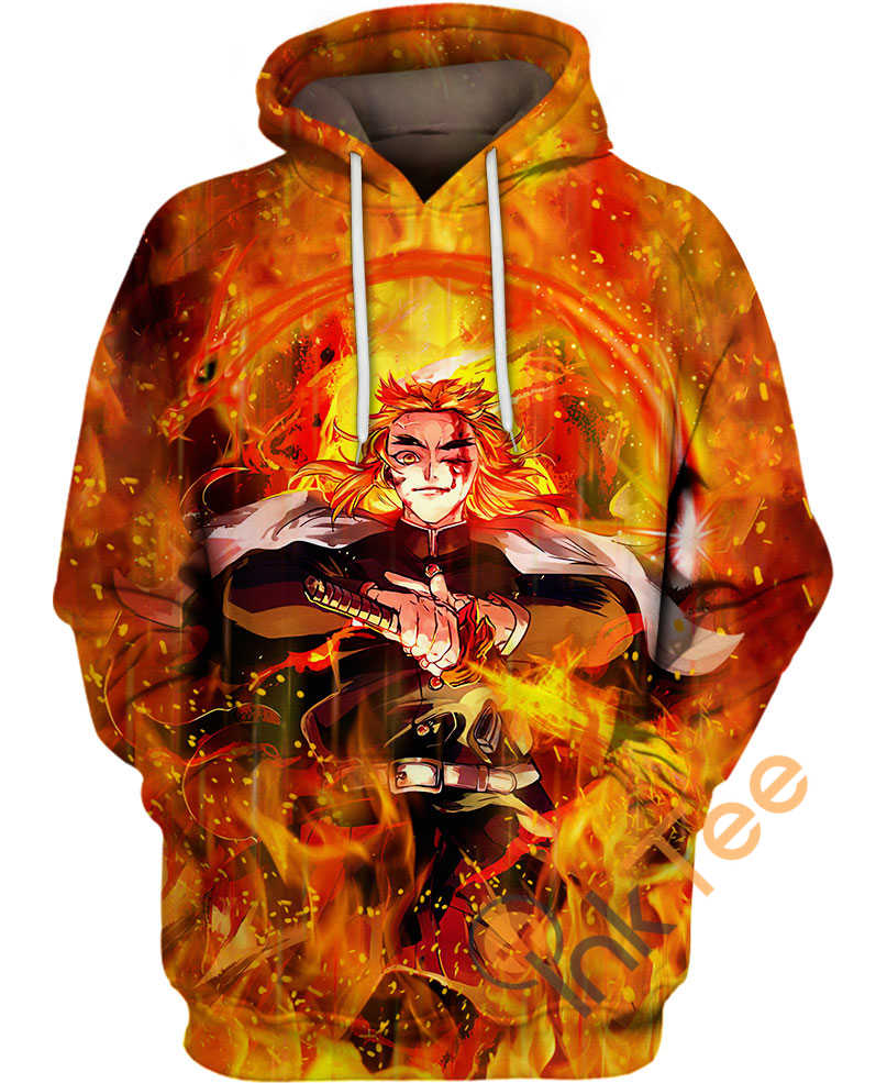 Rengoku Flame Pillar Hoodie 3D
