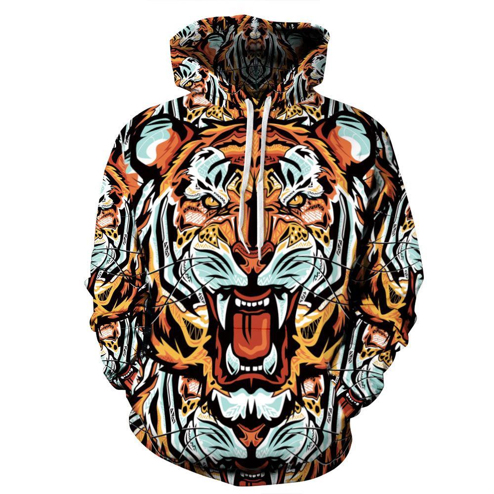 Retro Tiger Animals Hoodie 3D 1 Retro Tiger Animals Hoodie 3D