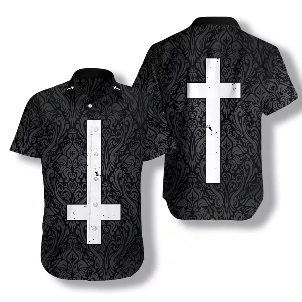 Reversed Cross Goth Hawaiian shirts