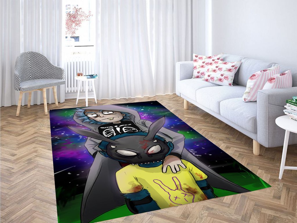 Rick And Morty Living Room Modern Carpet Rug