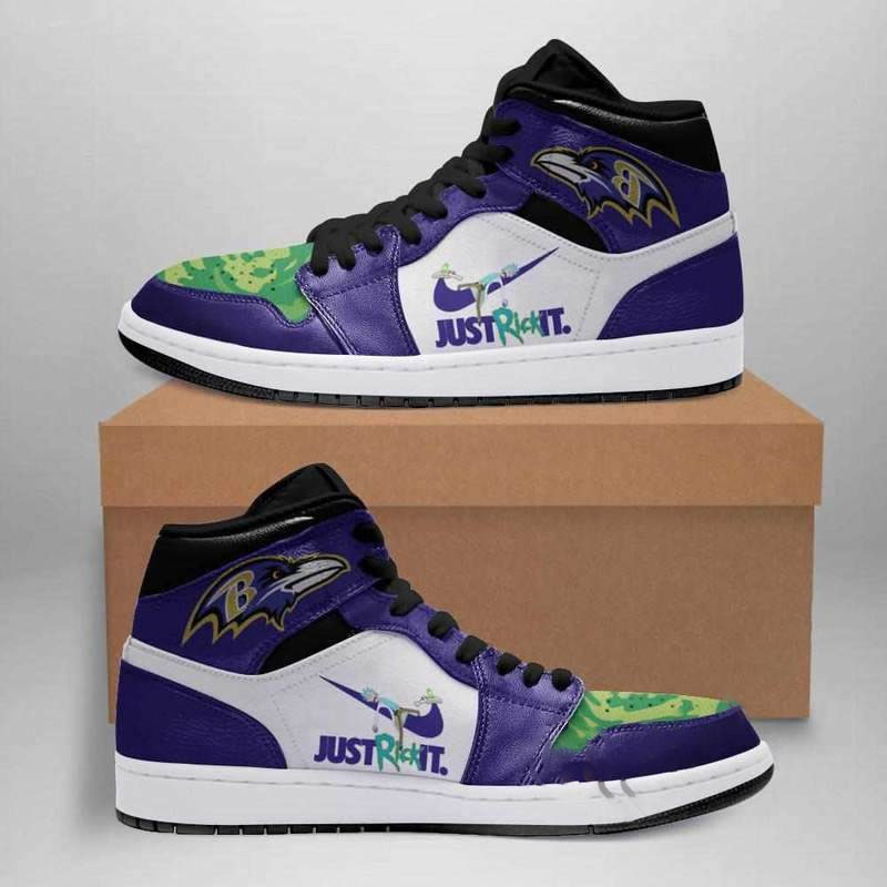 Rick And Morty Baltimore Ravens Custom Air Jordan Shoes 10 Rick And Morty Baltimore Ravens Custom Air Jordan Shoes