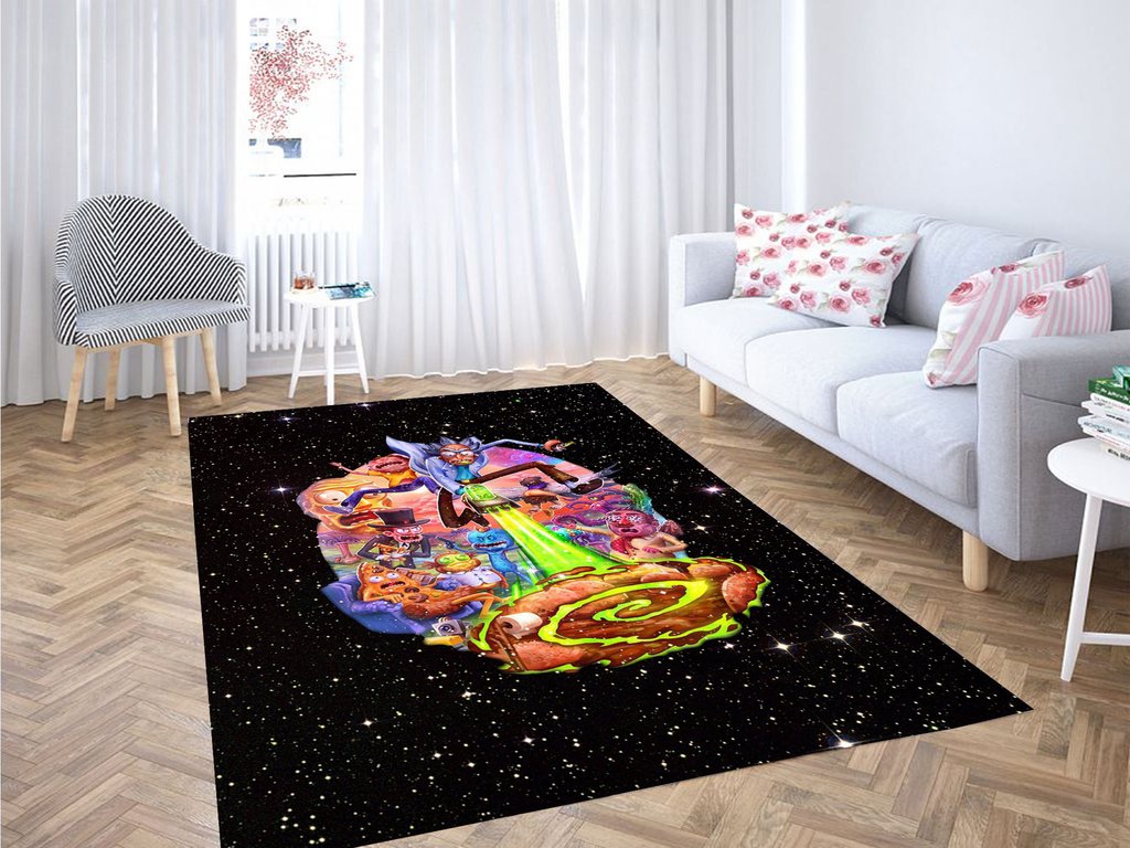 Awesome C-137 Galaxy Rick And Morty Living Room Rug