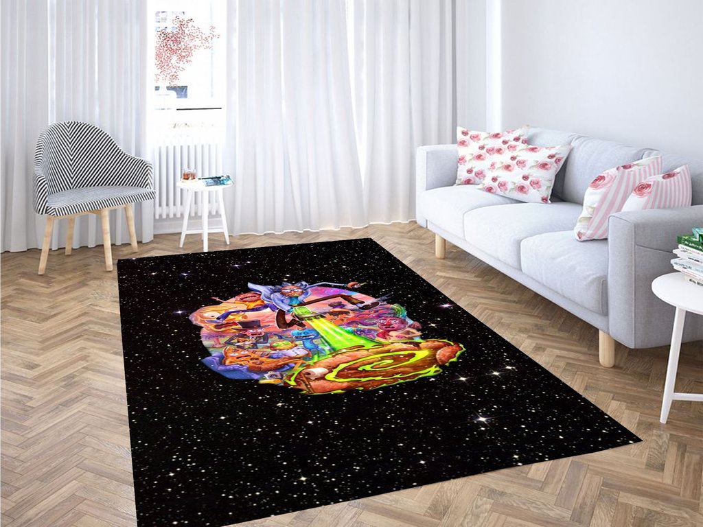Rick And Morty Logo Living Room Modern Carpet Rug