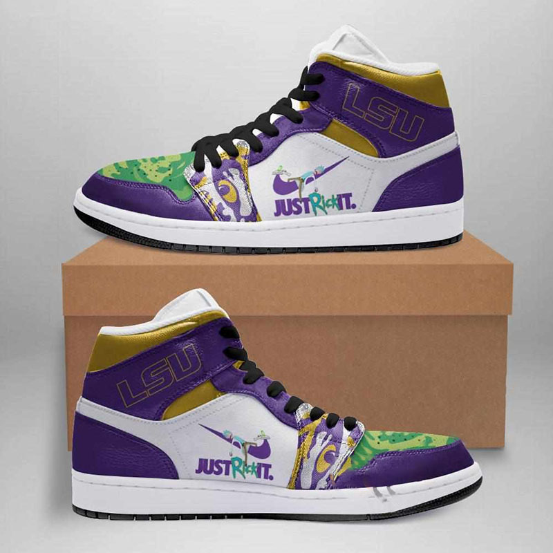 Rick And Morty Lsu Tigers Custom Air Jordan Shoes
