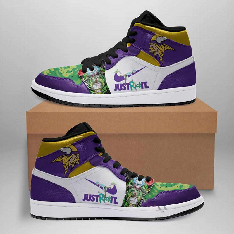 Rick And Morty Minnesota Vikings Custom Air Jordan Shoes