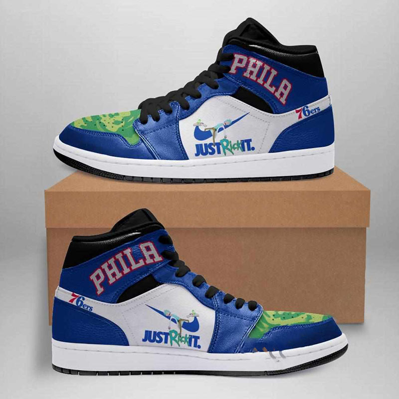 Rick And Morty Philadelphia 76ers Custom Air Jordan Shoes