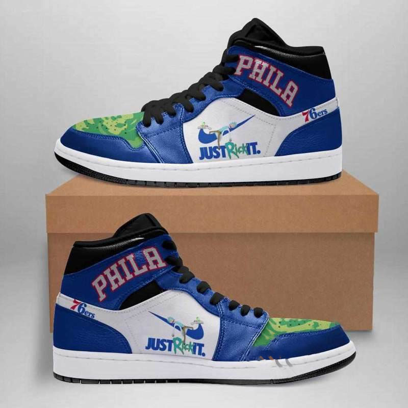Rick And Morty Philadelphia 76ers Custom Air Jordan Shoes