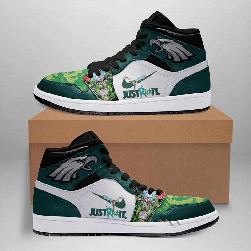 Rick And Morty Philadelphia Eagles Custom Air Jordan Shoes 9 Rick And Morty Philadelphia Eagles Custom Air Jordan Shoes